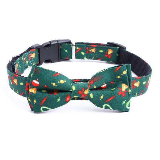 Christmas Pet Collar Medium And Large Dog Bow Collar